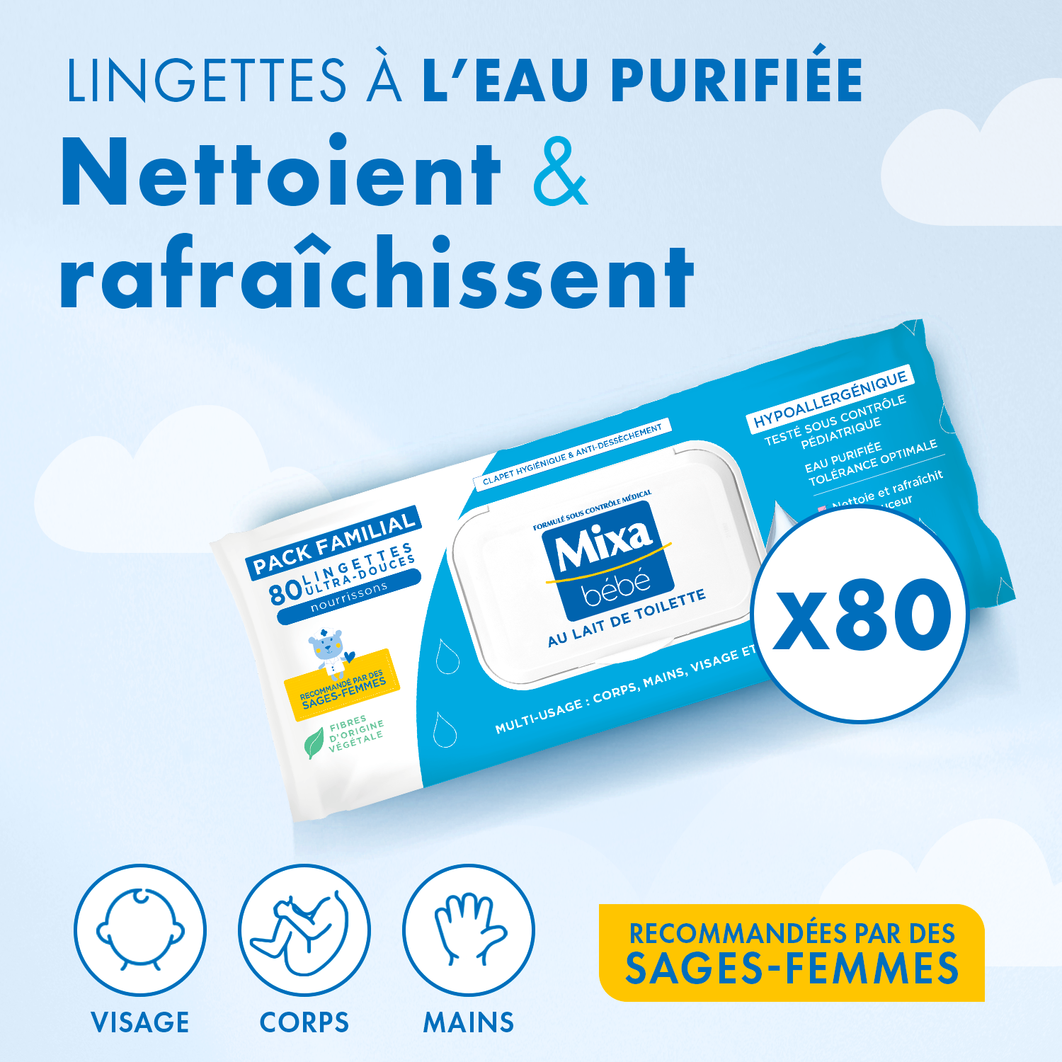 lingettes eau de toilette