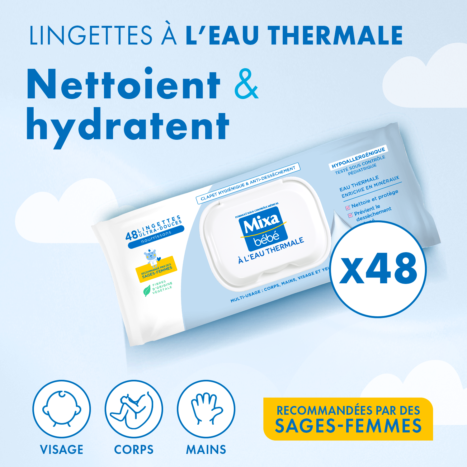 lingettes eau thermale